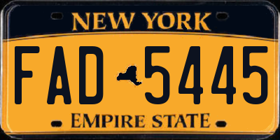 NY license plate FAD5445