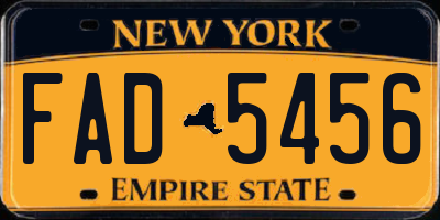 NY license plate FAD5456