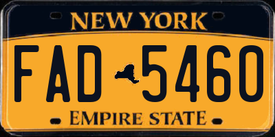 NY license plate FAD5460