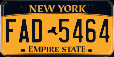 NY license plate FAD5464