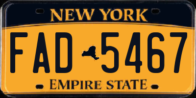 NY license plate FAD5467