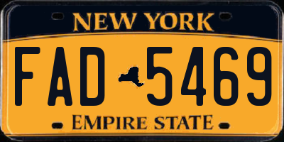 NY license plate FAD5469