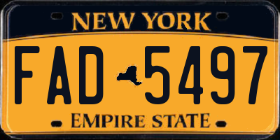 NY license plate FAD5497