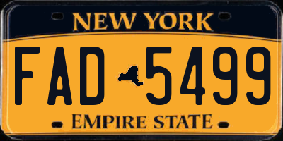 NY license plate FAD5499