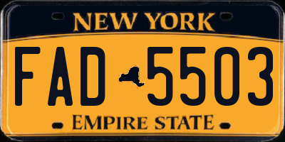 NY license plate FAD5503