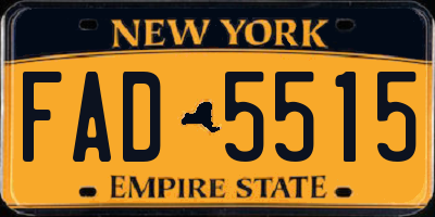 NY license plate FAD5515
