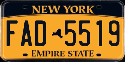 NY license plate FAD5519