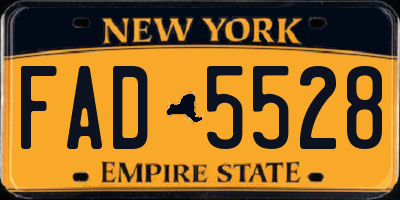 NY license plate FAD5528