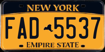 NY license plate FAD5537