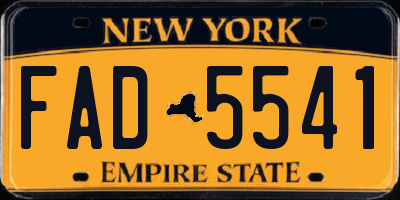 NY license plate FAD5541