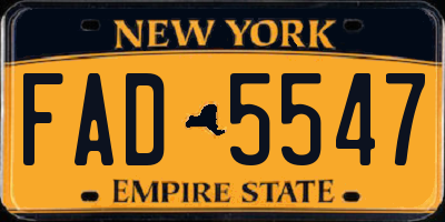 NY license plate FAD5547