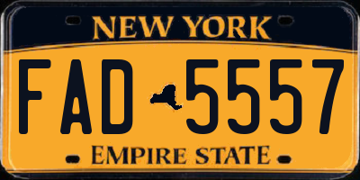 NY license plate FAD5557