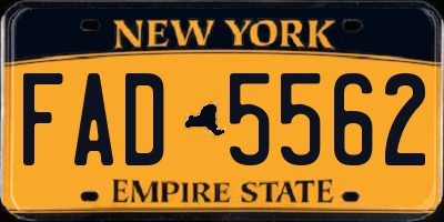 NY license plate FAD5562