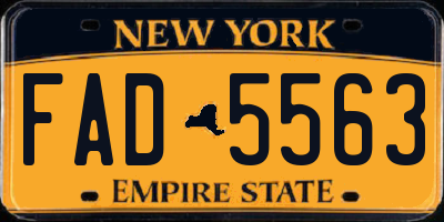 NY license plate FAD5563