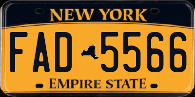 NY license plate FAD5566