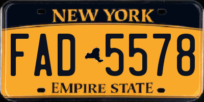NY license plate FAD5578