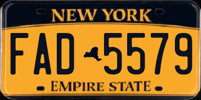 NY license plate FAD5579