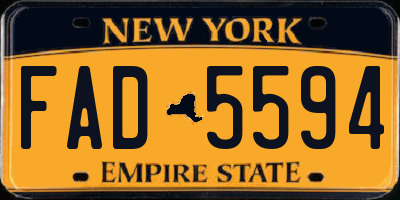 NY license plate FAD5594