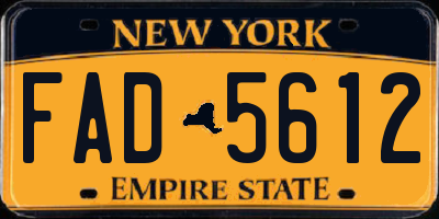 NY license plate FAD5612