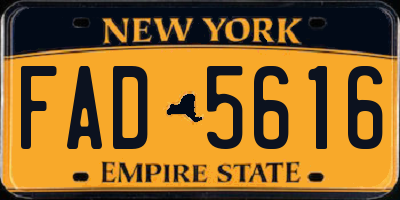 NY license plate FAD5616