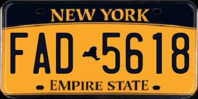 NY license plate FAD5618