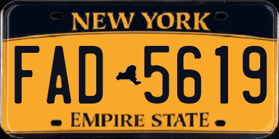 NY license plate FAD5619