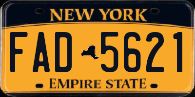 NY license plate FAD5621