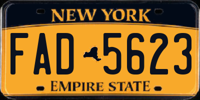 NY license plate FAD5623