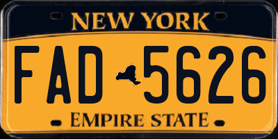NY license plate FAD5626