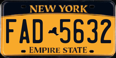 NY license plate FAD5632