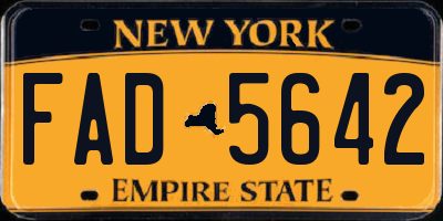 NY license plate FAD5642