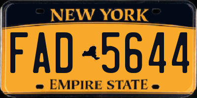 NY license plate FAD5644