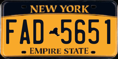 NY license plate FAD5651