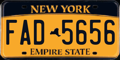 NY license plate FAD5656
