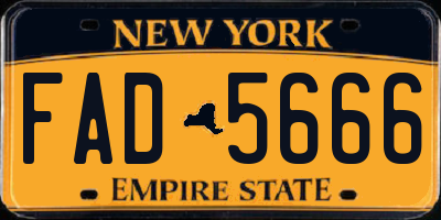 NY license plate FAD5666