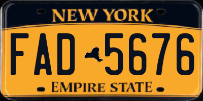 NY license plate FAD5676