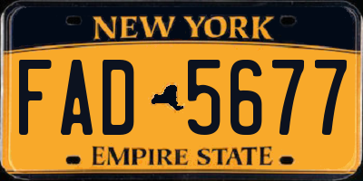 NY license plate FAD5677