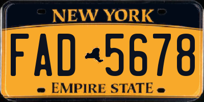 NY license plate FAD5678