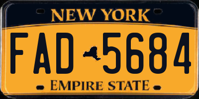 NY license plate FAD5684
