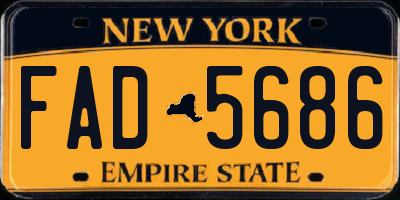 NY license plate FAD5686