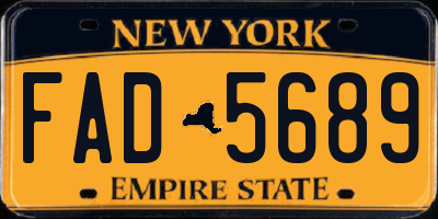 NY license plate FAD5689
