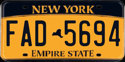 NY license plate FAD5694