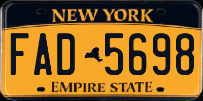 NY license plate FAD5698