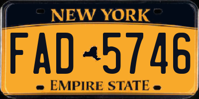 NY license plate FAD5746