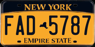 NY license plate FAD5787