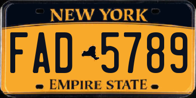 NY license plate FAD5789