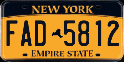 NY license plate FAD5812