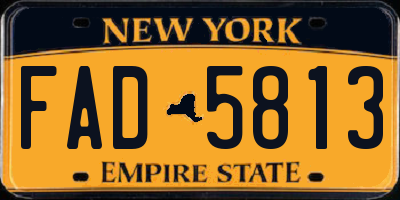 NY license plate FAD5813