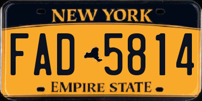 NY license plate FAD5814