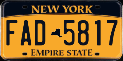 NY license plate FAD5817